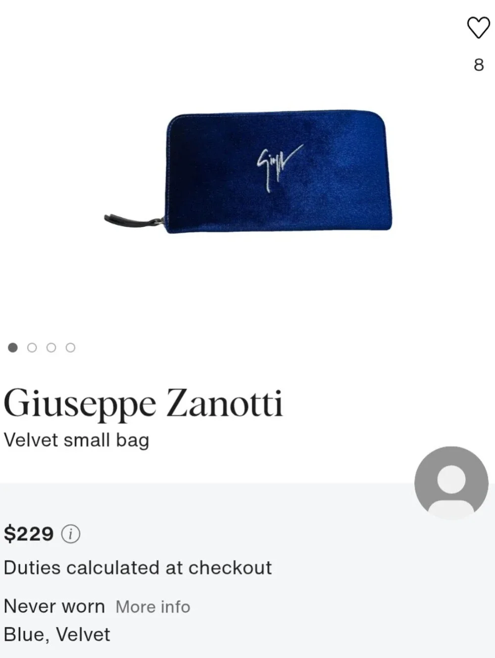 Giuseppe Zanotti Blue Velvet Wallet